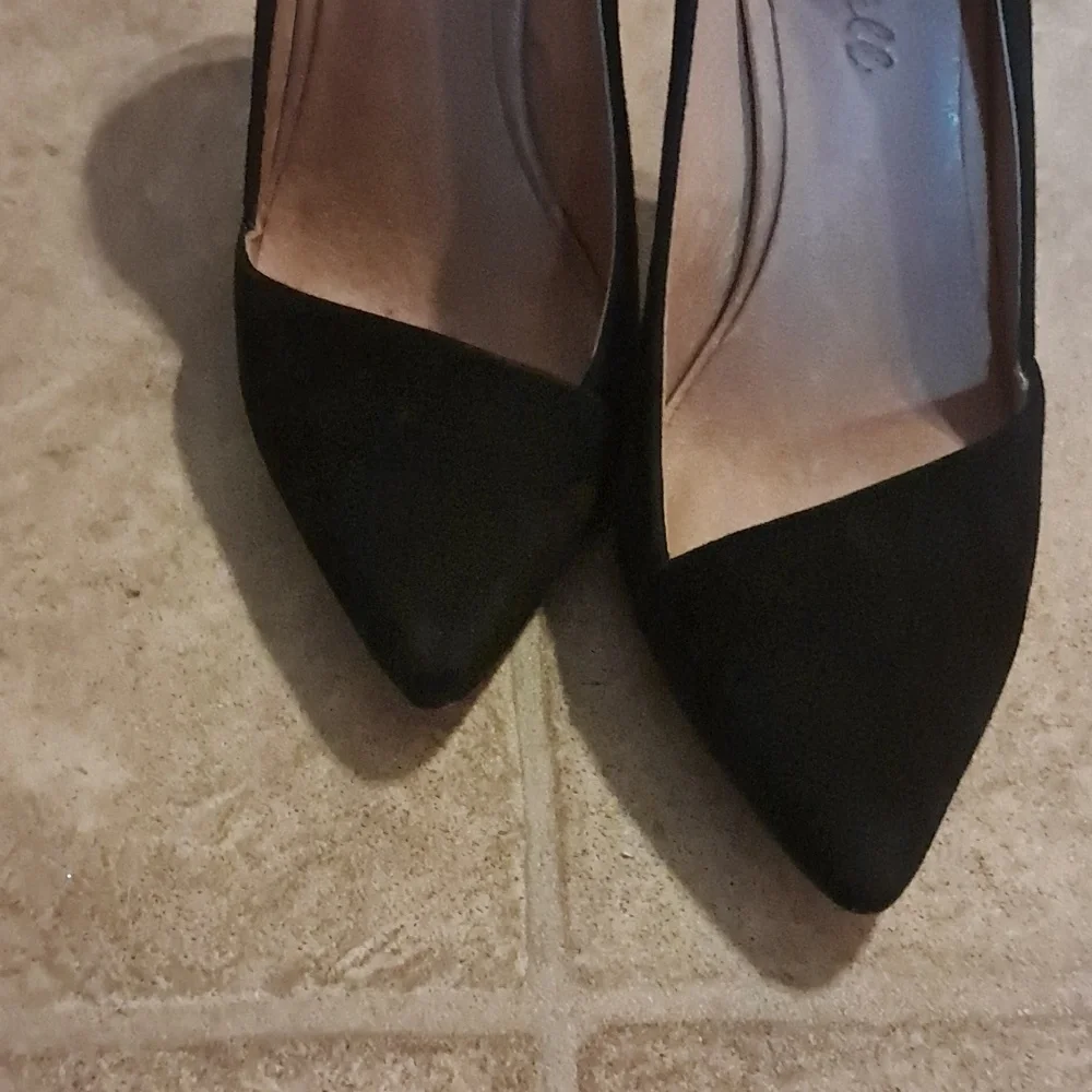 Madewell Mira Heel, Black Suede, Size 6.5